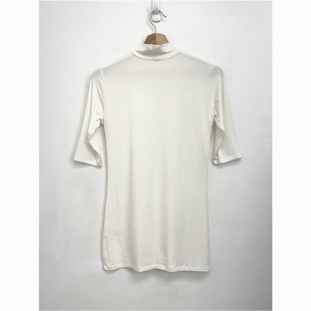 Marcella NYC Ana Mock Neck Stretch Jersey Half Sleeve Fitted Classic Top - Small - Picture 2 of 7